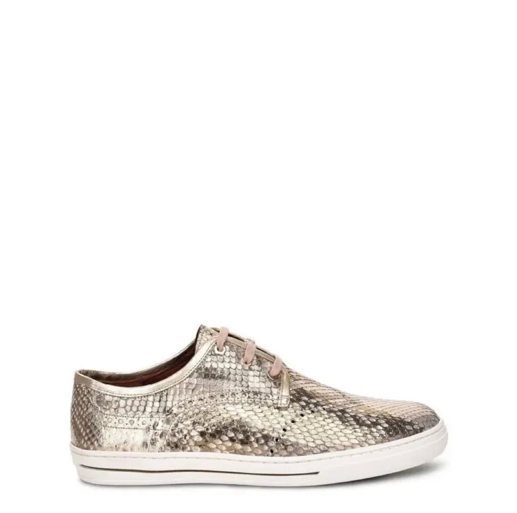 07QPBBE - Franco Cuadra gold casual fashion python derby sneakers for women