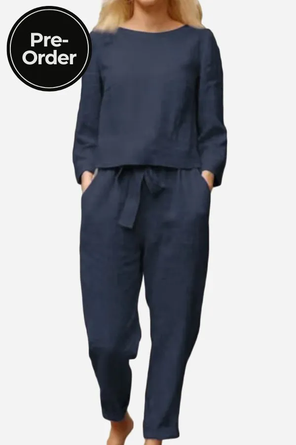 100% Cotton Linen Monochrome 2 Piece Set