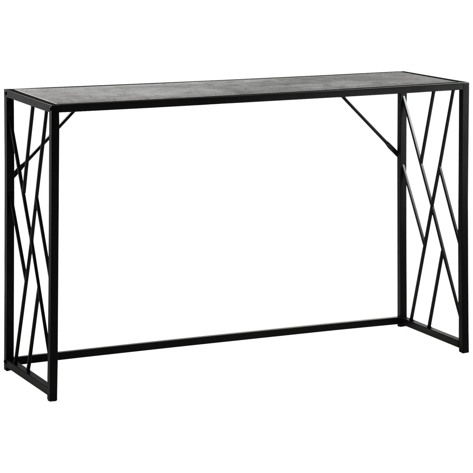 120 cm Console Table Industrial Sofa Table with Metal Frame for Living Room Hallway Grey