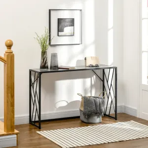 120 cm Console Table Industrial Sofa Table with Metal Frame for Living Room Hallway Grey