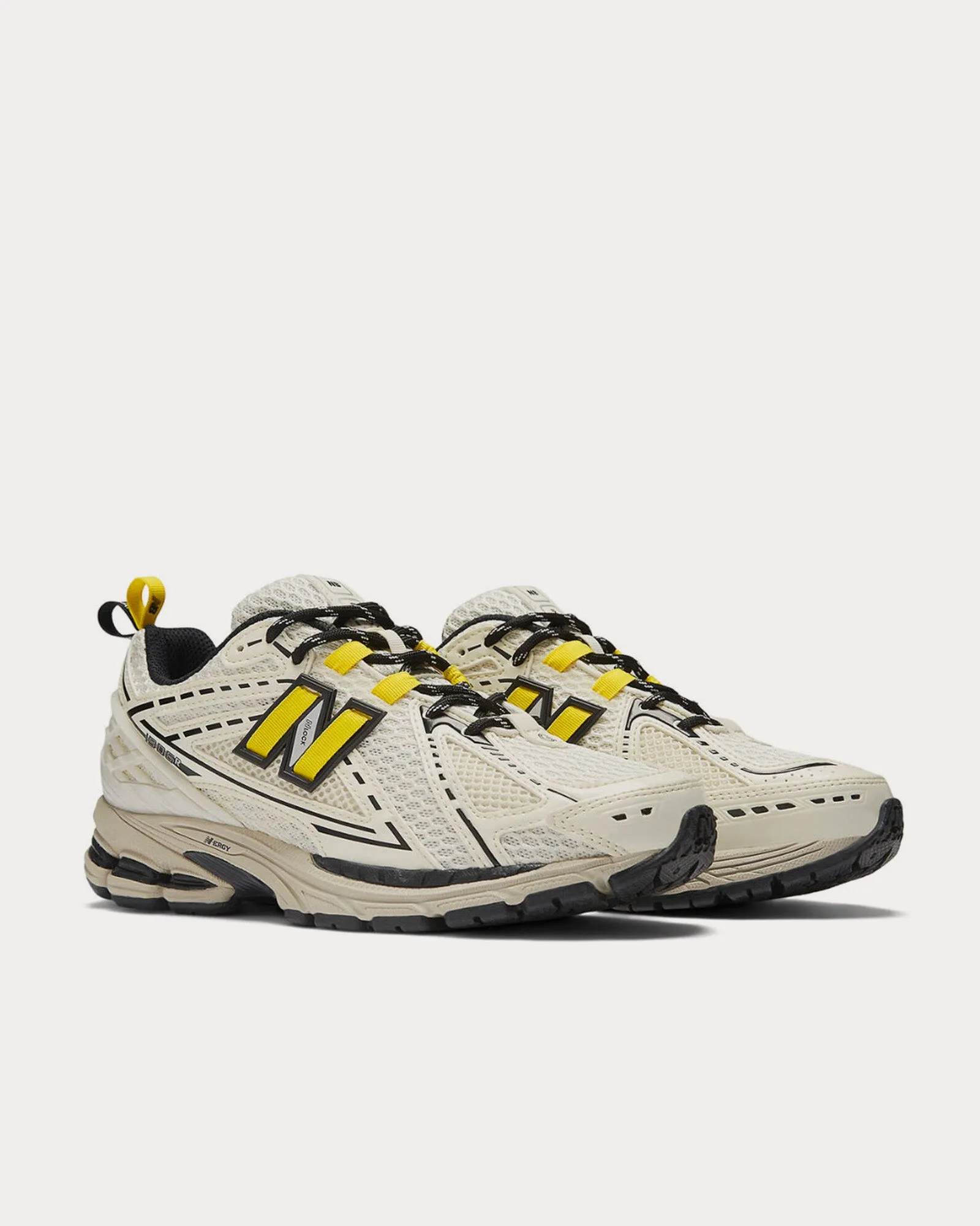 1906R Egret / Black / Blazing Yellow Low Top Sneakers