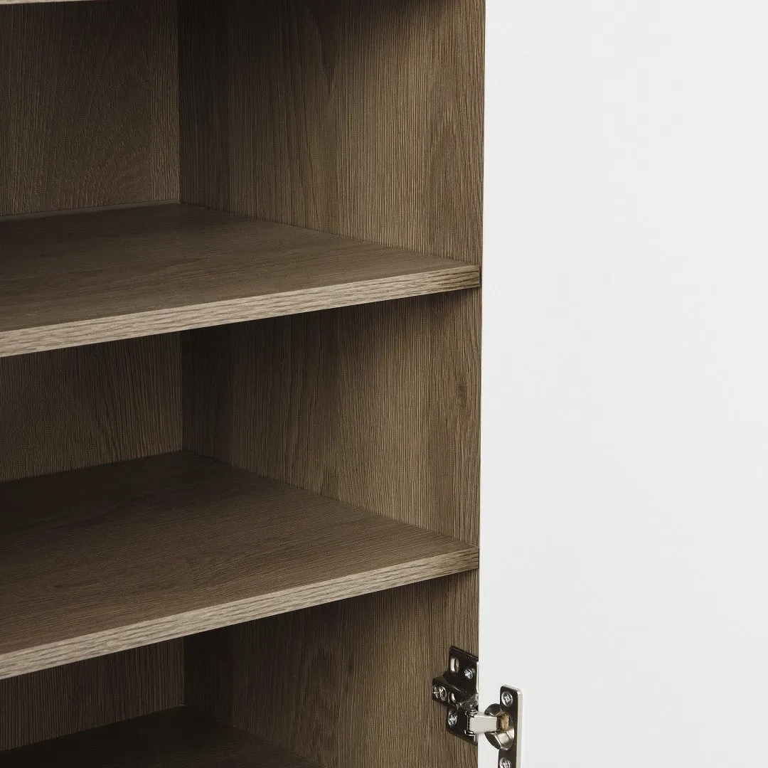 2-In-1 Shoe Storage Bench & Cabinets, Multi-Functional Rack With Padded Seat, Adjustable Shelves, White