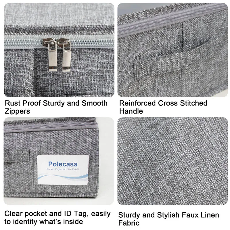 2 Pack Underbed Storage Container with Fabric Lid and Sidewalls