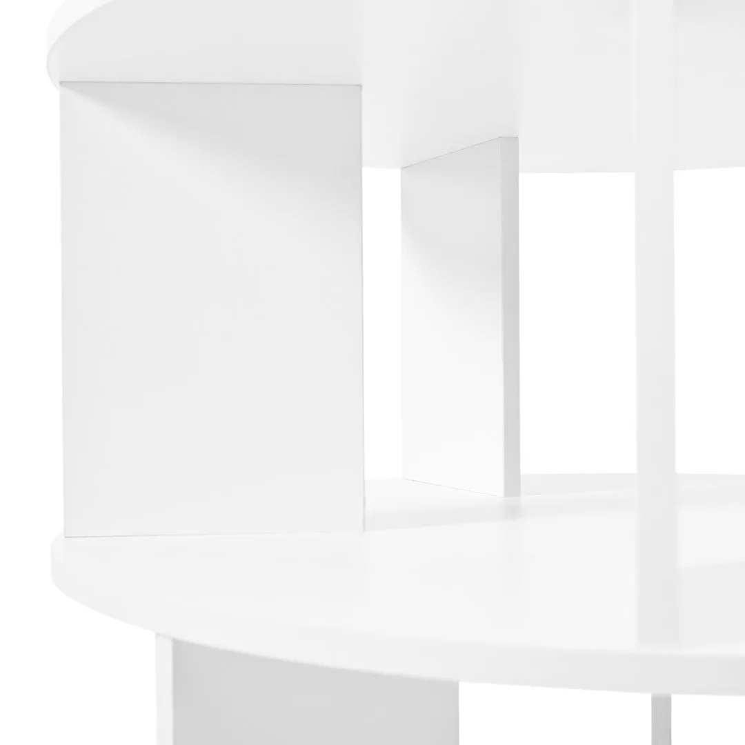 23.6'' Rotating Shoe Rack Tower, 7-Tier Spinning Shelf With 5 Grids Per Layer, Display Rack, 360° Revolving Carousel Closet Organizer, White