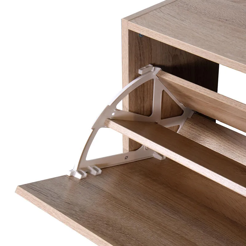 24" Wooden Freestanding Shoe Storage Cabinet with 2 Flip Doors