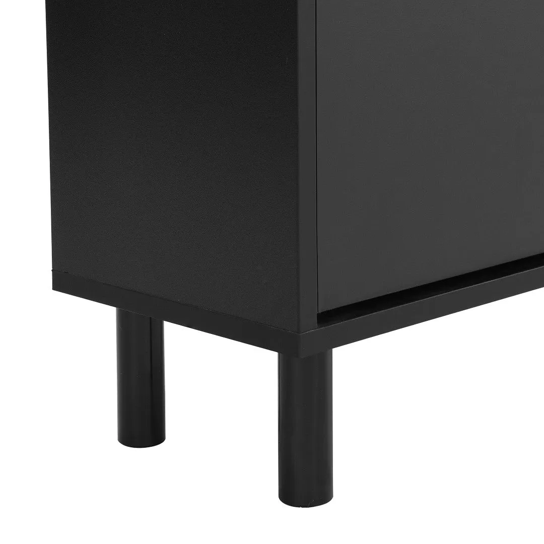 3-Drawer Shoe Cabinet with Hooks & Wood Grain Top - Entryway Organizer