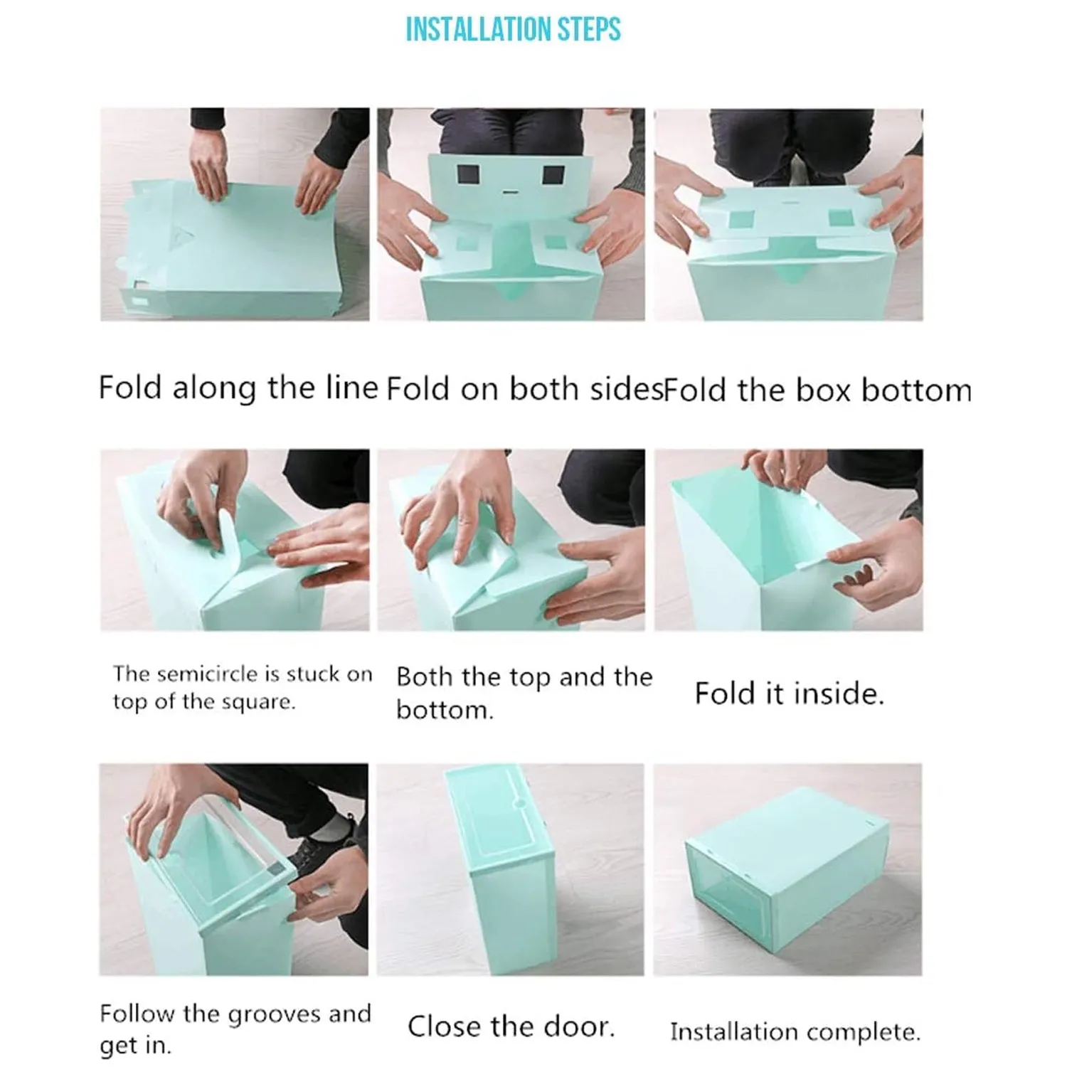 3 Layer Transparent Shoes Storage Box Plastic Stackable Shoe Storage (1 Set  3 Layer)