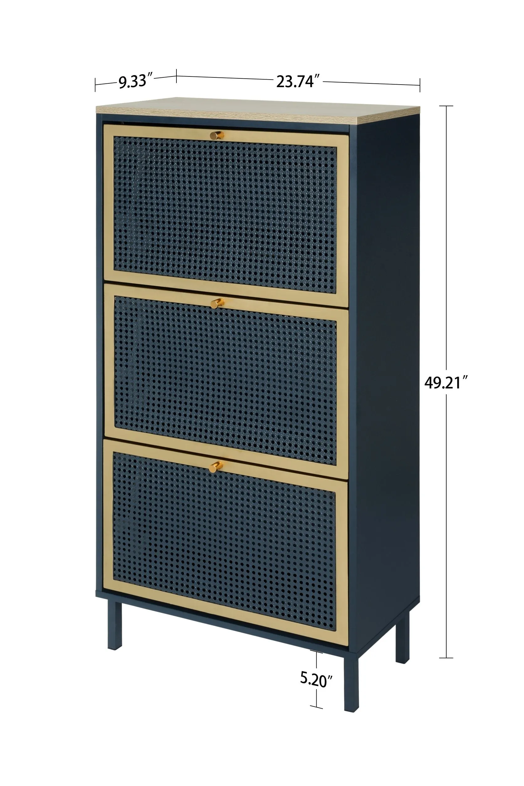 3 Metal Door Shoe Rack – Modern Freestanding Storage Cabinet with Double Shelves For Entryway Elegance