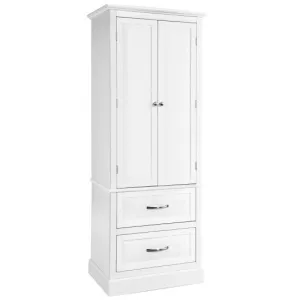 62 Inch Freestanding Bathroom Cabinet with Adjustable Shelves and 2 Drawers-White