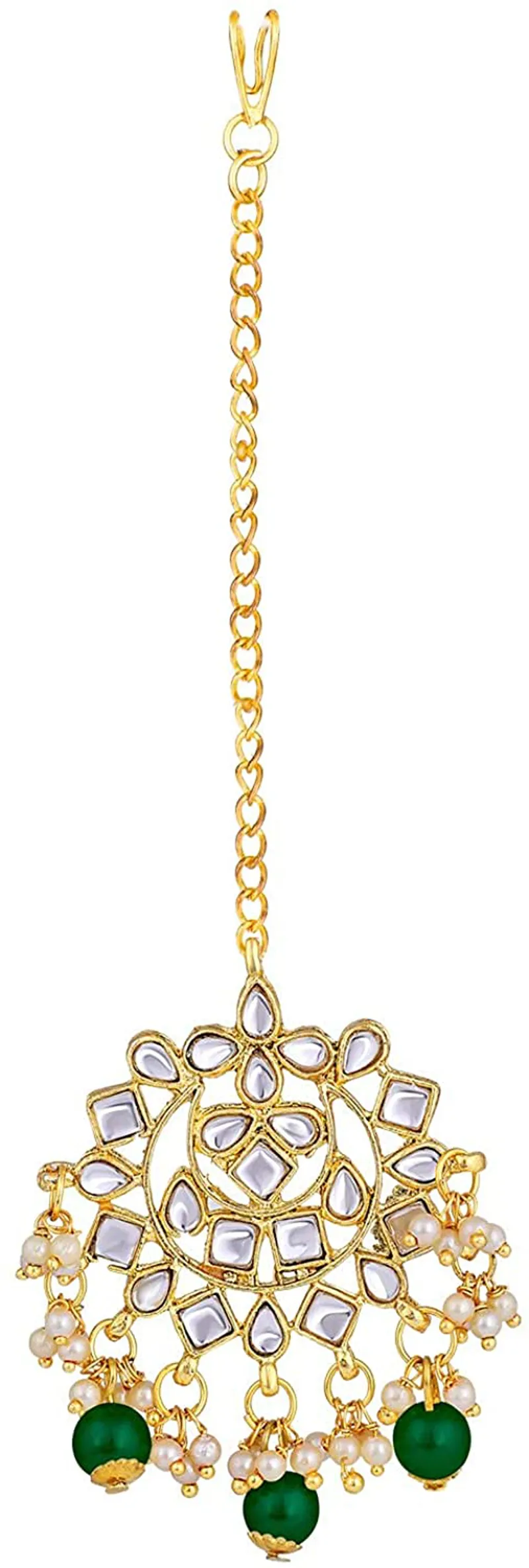 Aheli Elegant Indian Wedding Wear Faux Kundan Studded Choker Necklace with Maang Tikka Set Ethnic Fashion Jewelry for Women