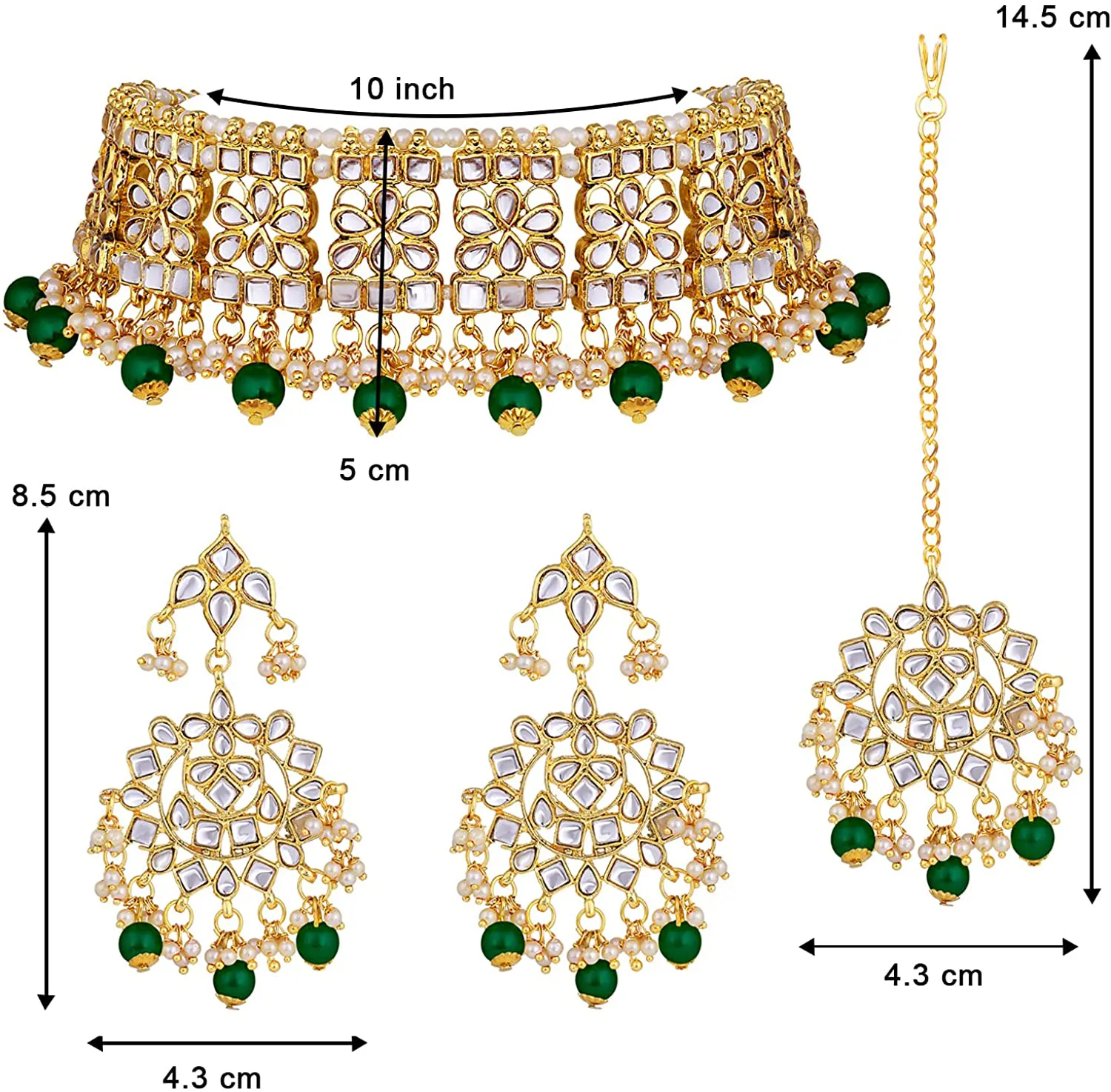 Aheli Elegant Indian Wedding Wear Faux Kundan Studded Choker Necklace with Maang Tikka Set Ethnic Fashion Jewelry for Women