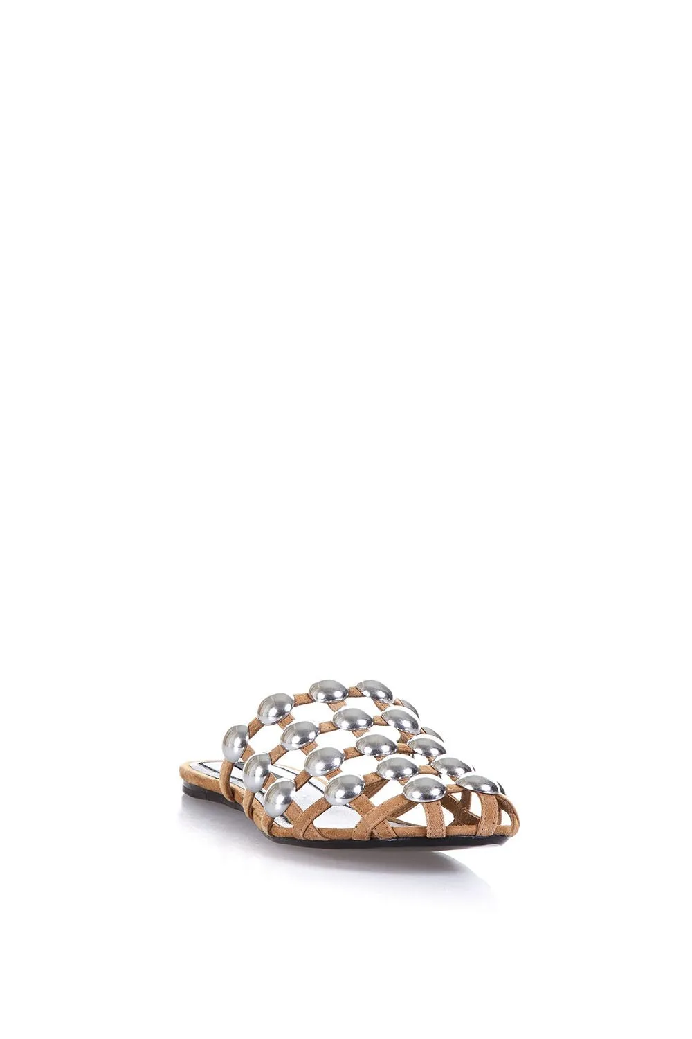 Alexander Wang Studded Suede & Leather Mules