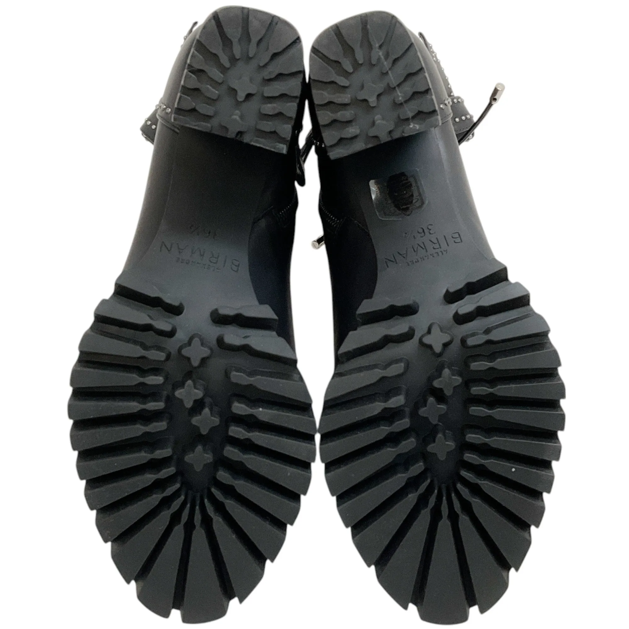 Alexandre Birman Black Studded Lace Up Evelyn Heeled Boots
