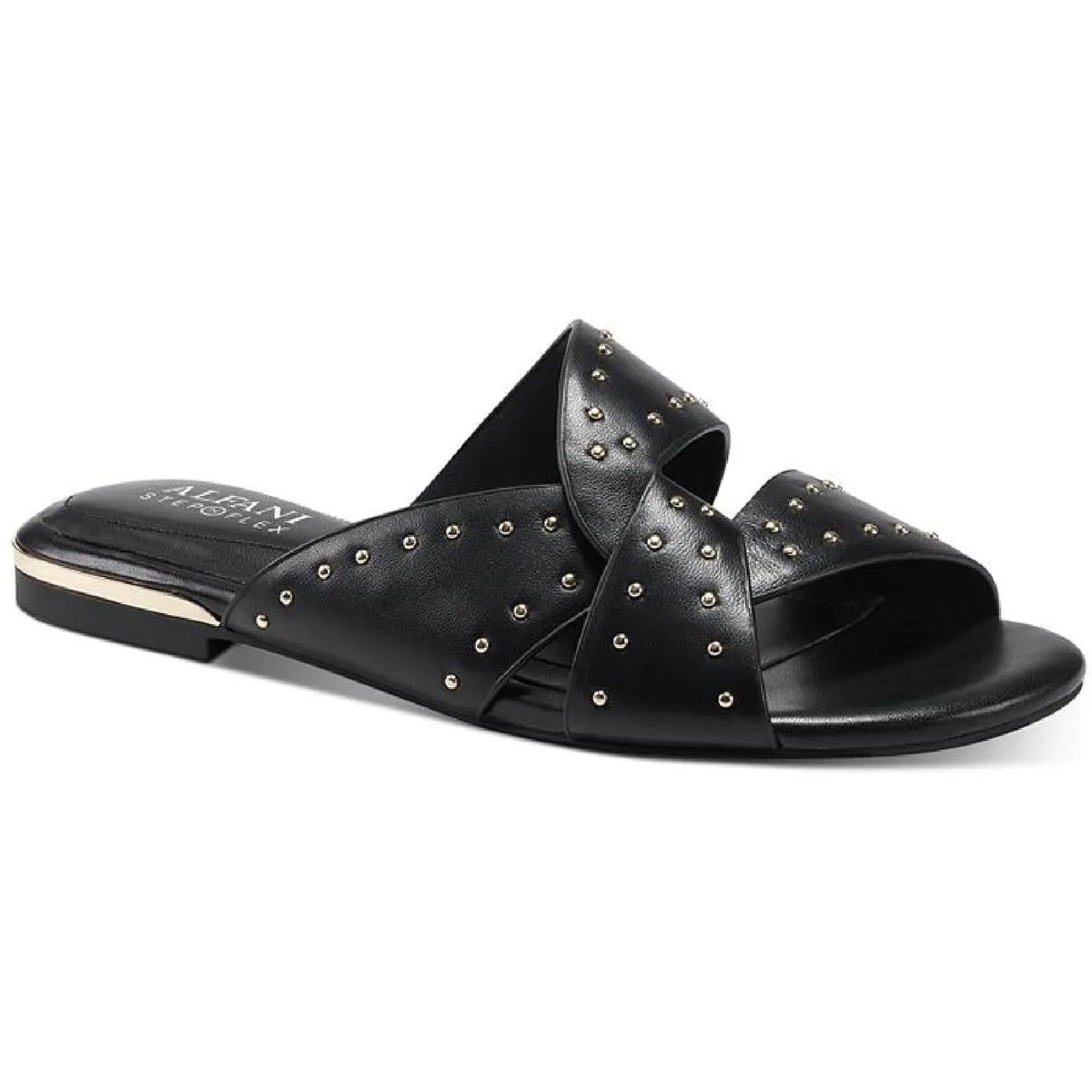 Alfani Womens Leather Studded Flip-Flops