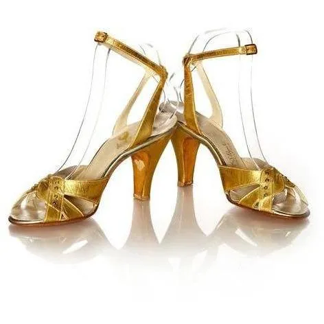 ARCHIVE - Gold Leather 1930s Shoes