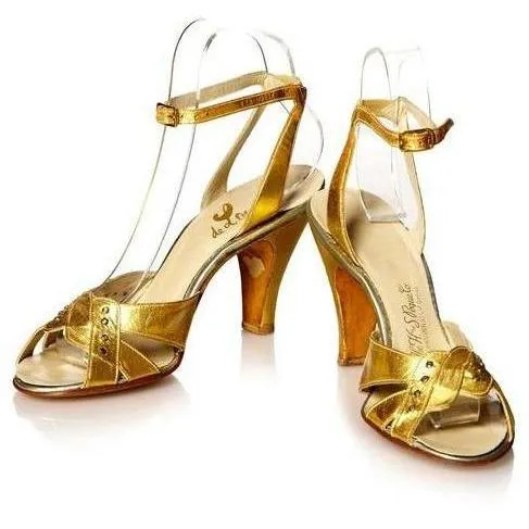 ARCHIVE - Gold Leather 1930s Shoes