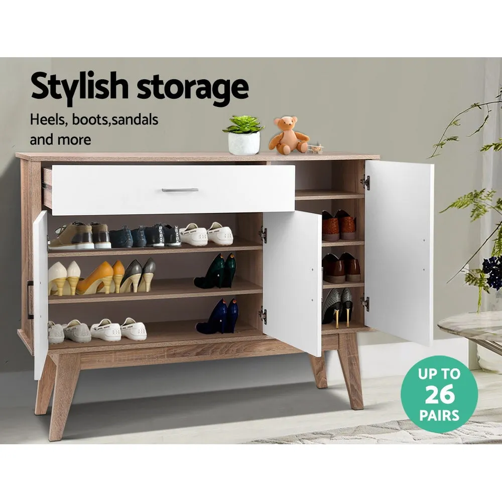 Artiss 26 Pairs Wooden Shoe Organiser Cabinet Storage Scandinavian