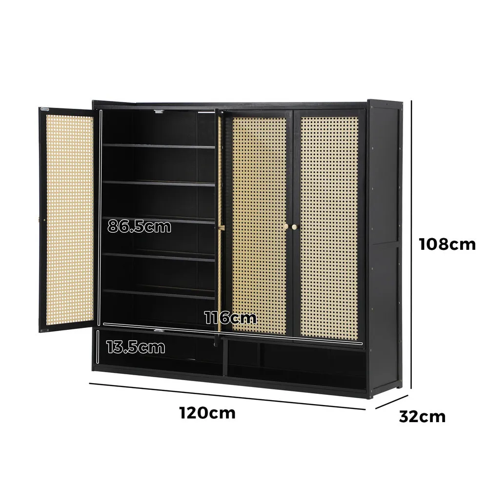 Bamboo Centrum Modern 30-70 Pair Shoe Cabinet  | Rattan Style Bamboo Shoe Storage Organiser