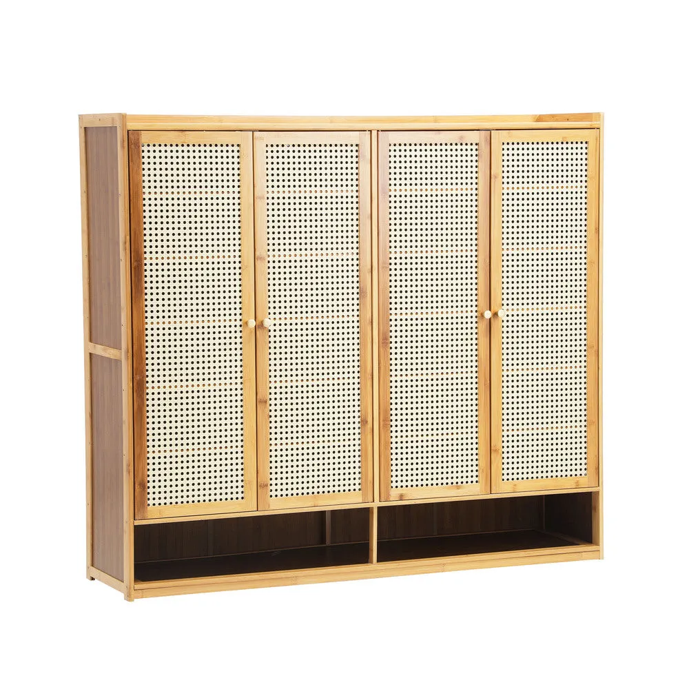 Bamboo Centrum Modern 30-70 Pair Shoe Cabinet  | Rattan Style Bamboo Shoe Storage Organiser