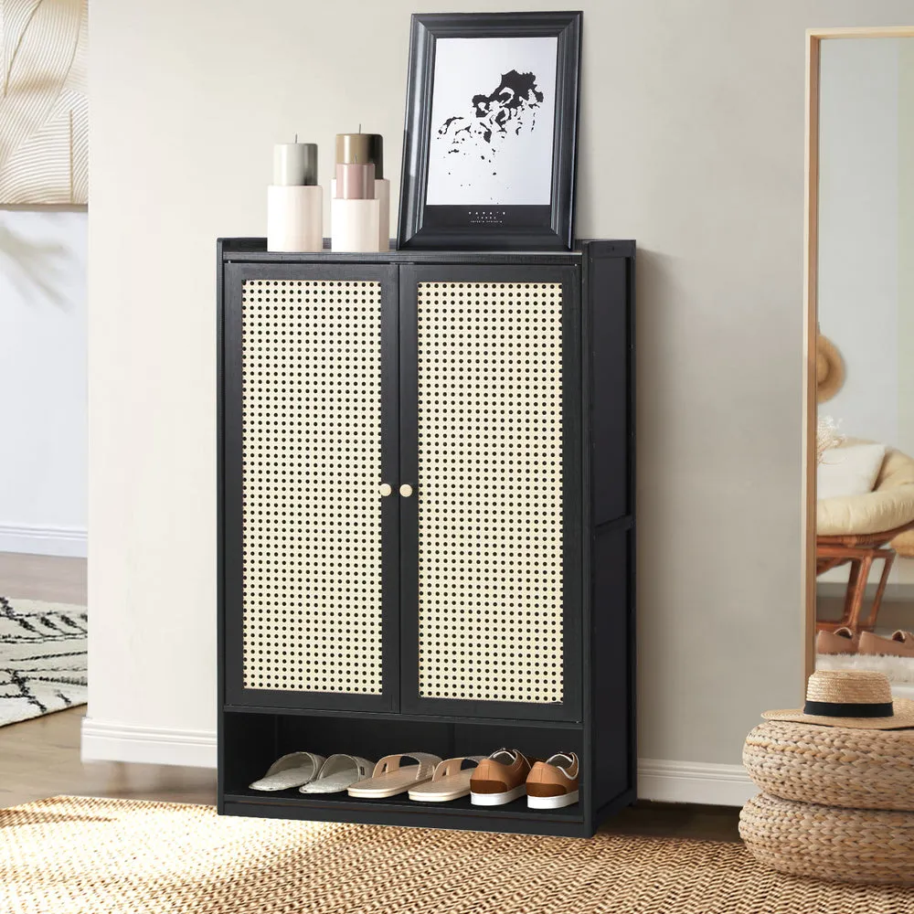 Bamboo Centrum Modern 30-70 Pair Shoe Cabinet  | Rattan Style Bamboo Shoe Storage Organiser