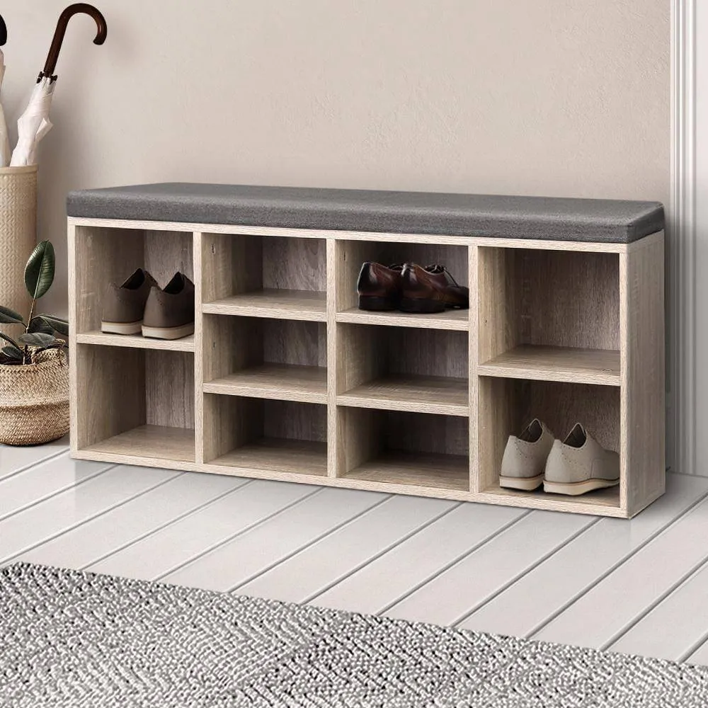 Bench Wooden Shoe Rack Storage 10 Pairs