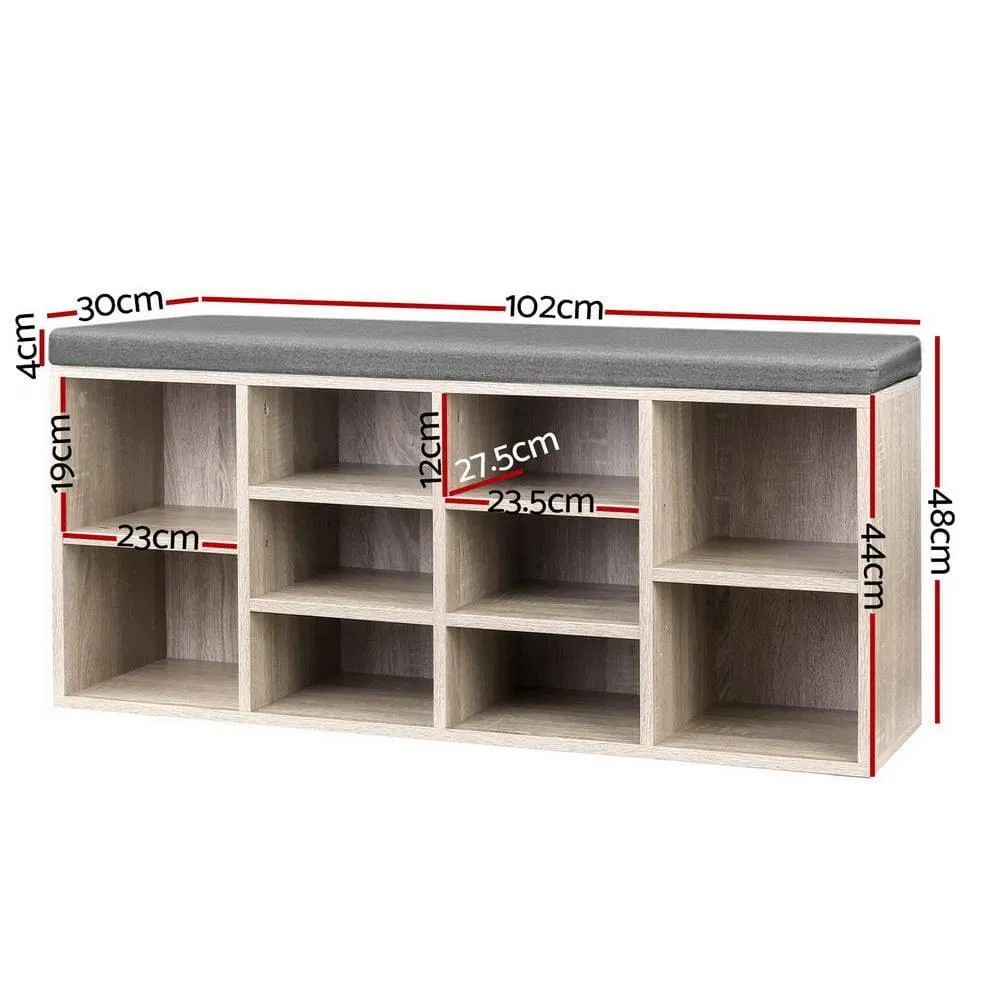 Bench Wooden Shoe Rack Storage 10 Pairs