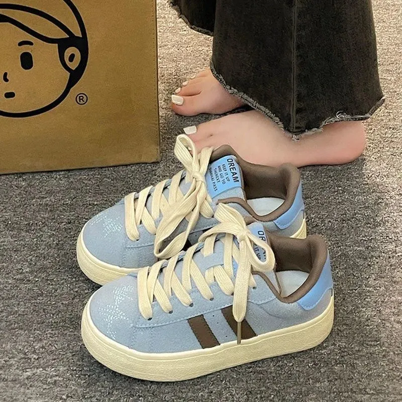 binfenxie  -  Retro Stripe Platform Sneakers for Women Fashion Casual Spring Autumn Board Shoes Female New Designer Zapatos De Mujer
