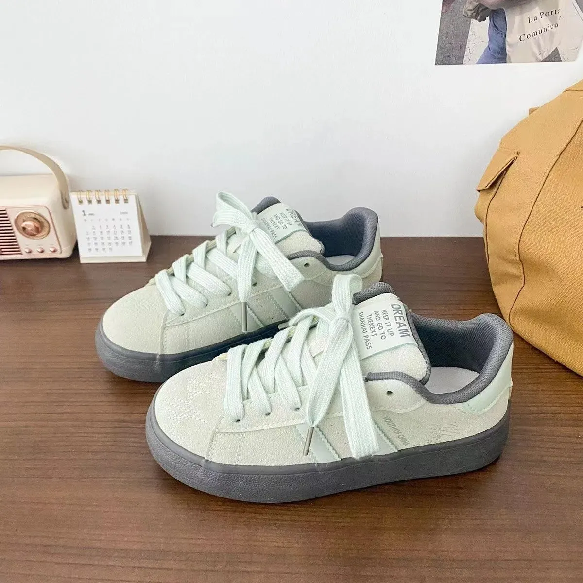 binfenxie  -  Retro Stripe Platform Sneakers for Women Fashion Casual Spring Autumn Board Shoes Female New Designer Zapatos De Mujer