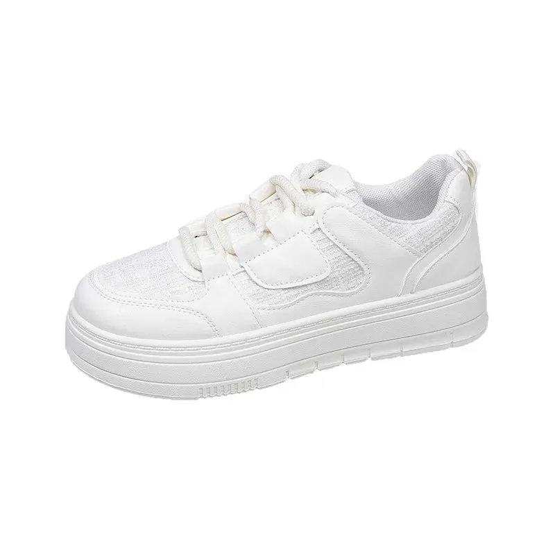 binfenxie  -  White Casual Platform Sneakers for Women Fashion New Designer Board Shoes Ladies Lace Spring Autumn Breathable Shoes Woman