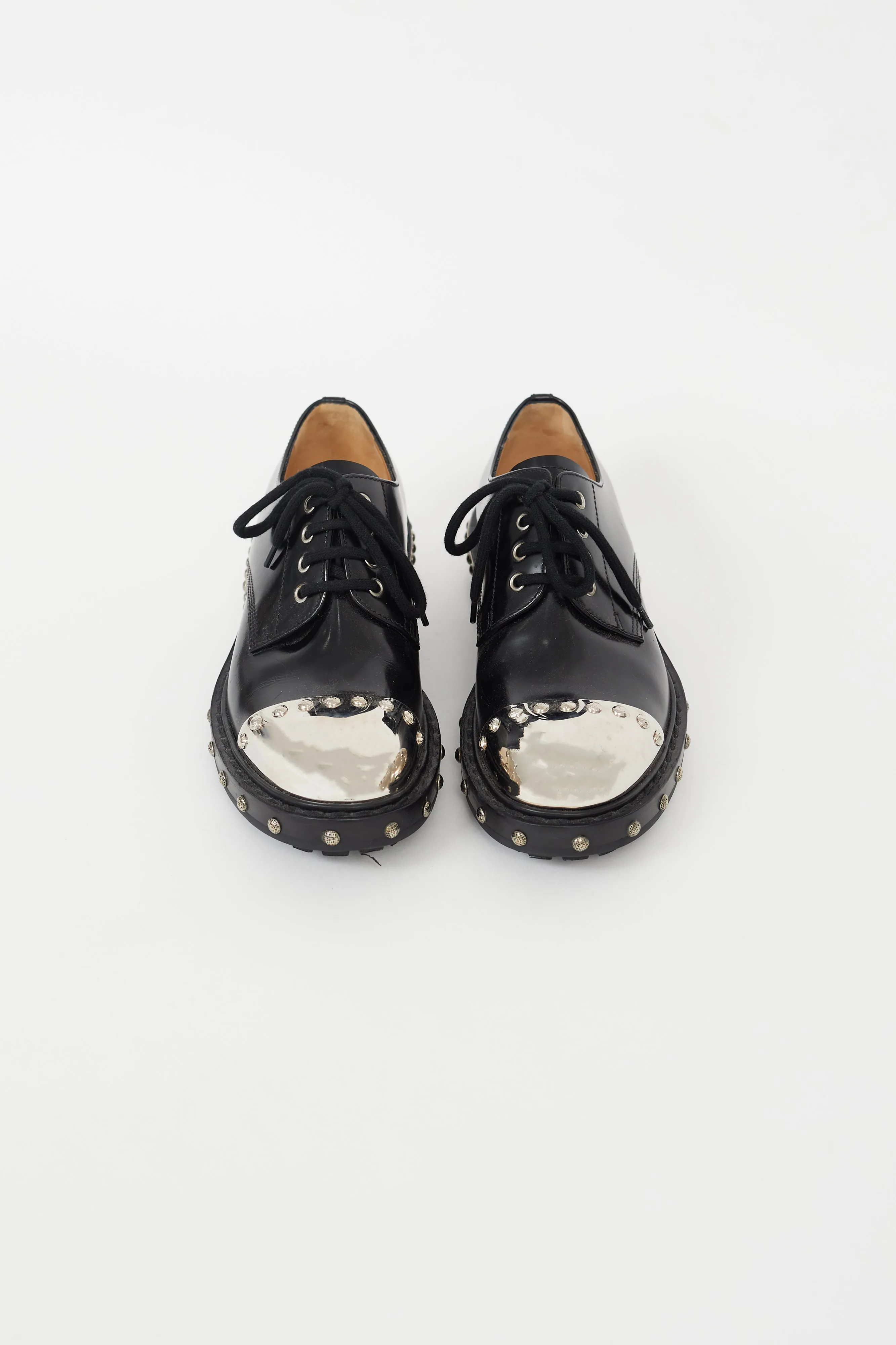 Black & Silver Studded Oxford