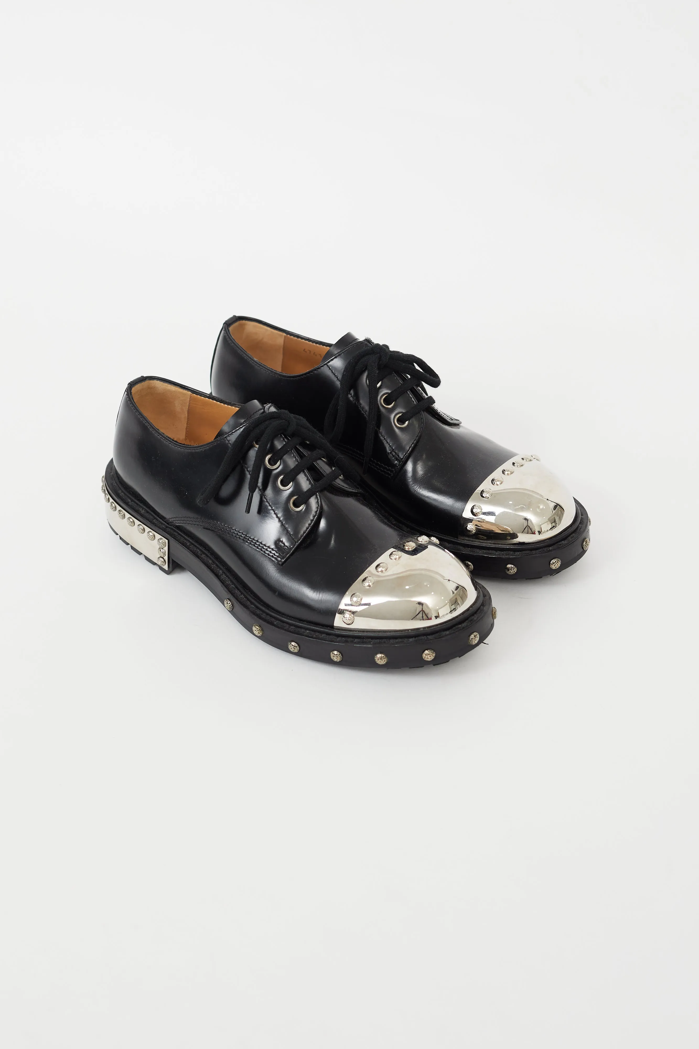 Black & Silver Studded Oxford