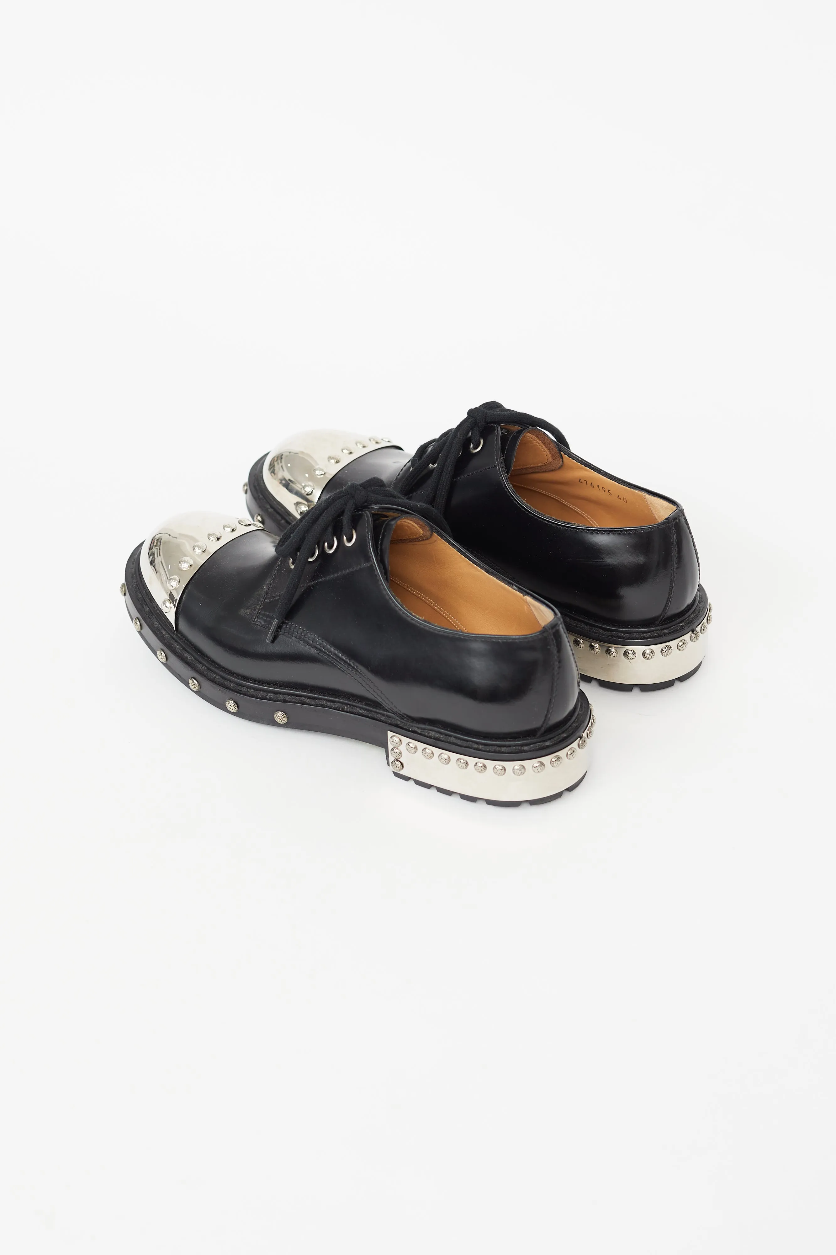 Black & Silver Studded Oxford