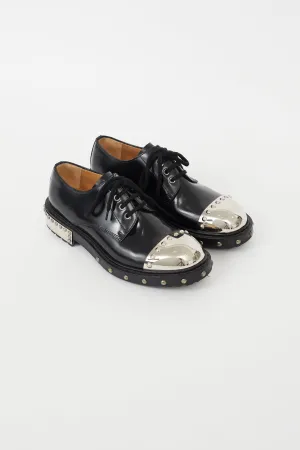 Black & Silver Studded Oxford