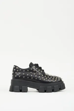 Black Leather Studded Monolith Derby