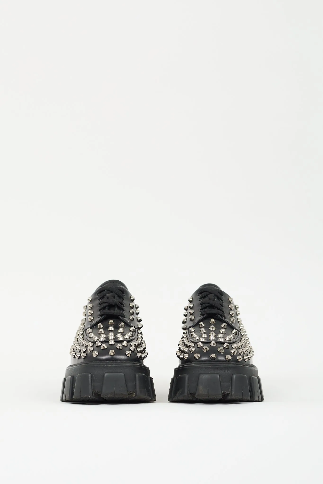 Black Leather Studded Monolith Derby