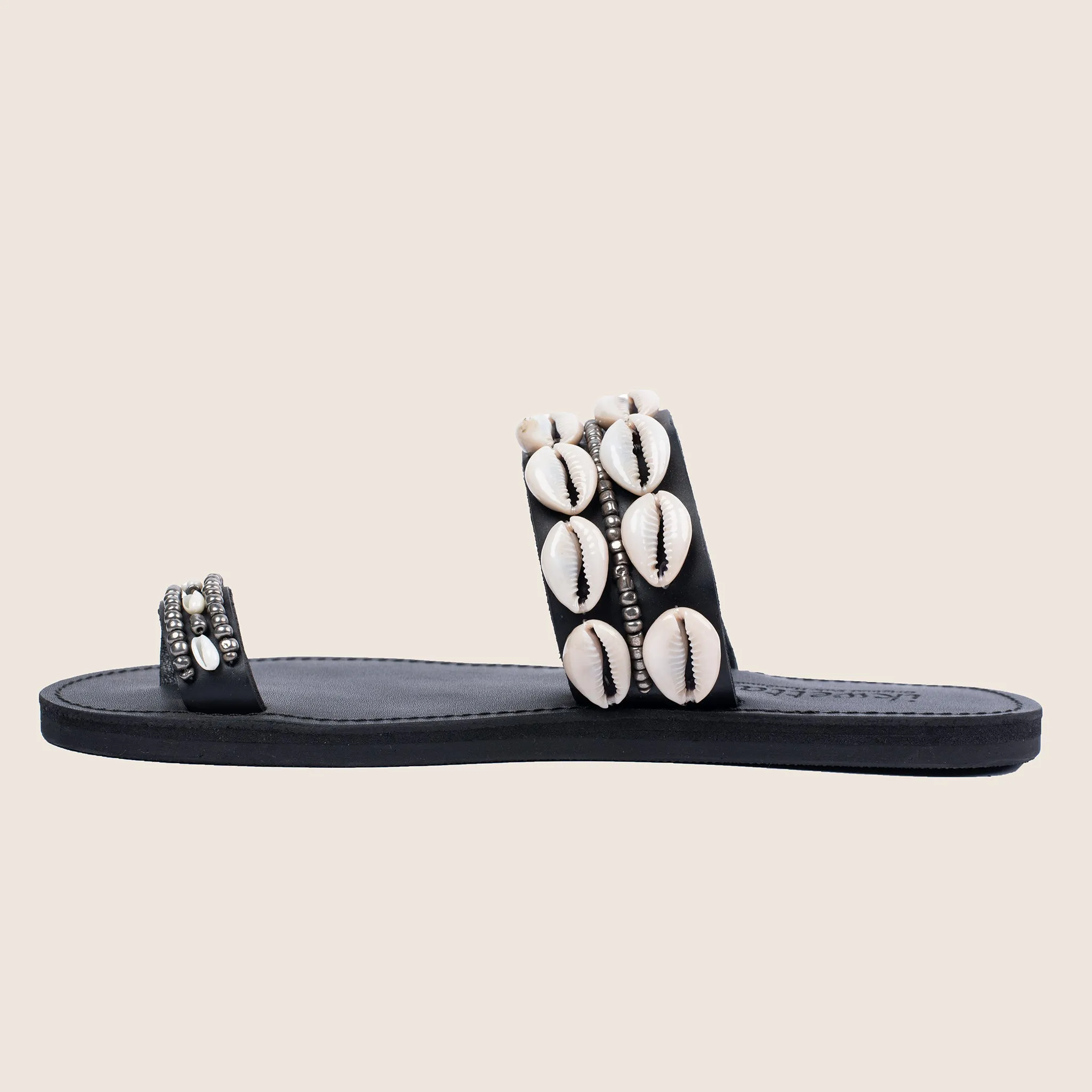 Black Shell Sandals