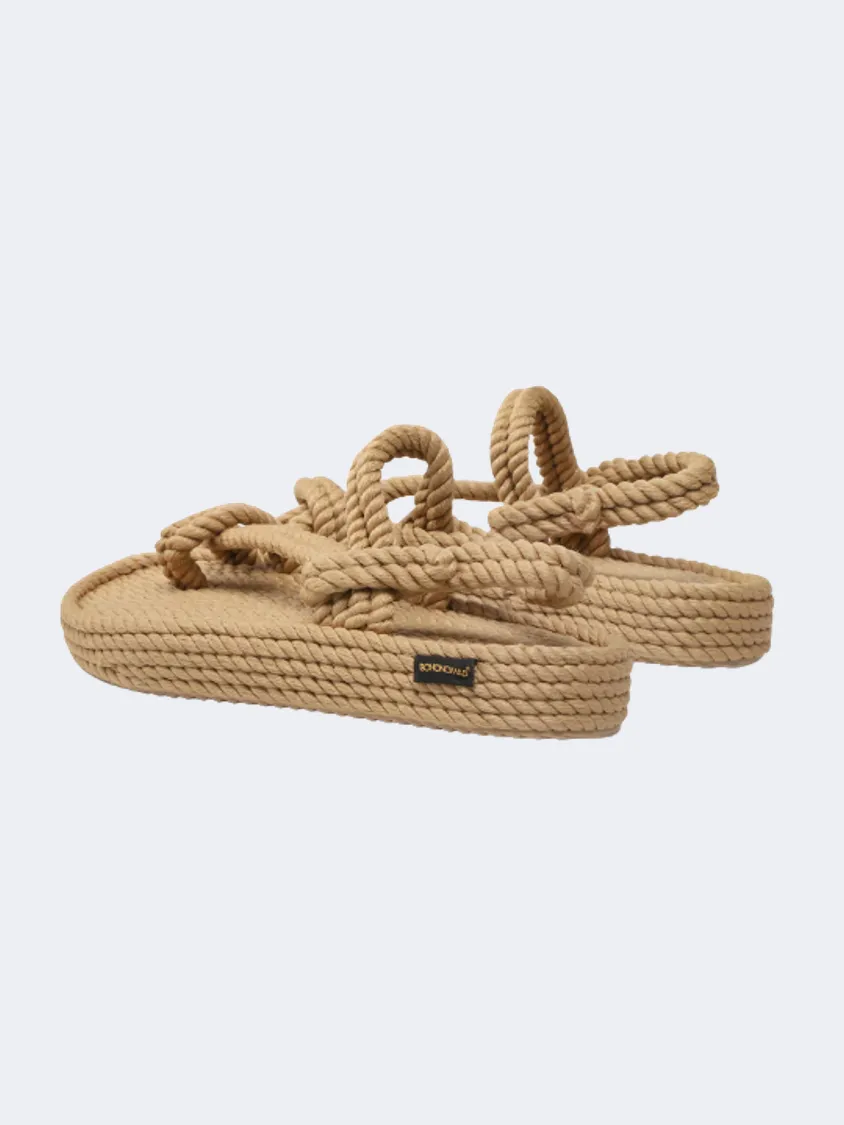 Bohonomad Hawaii Platform Rope  Women Lifestyle Sandals Beige