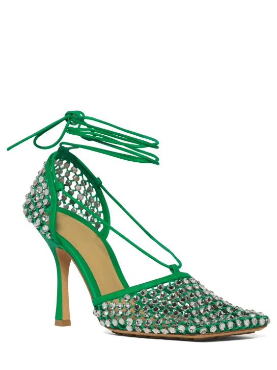 Bottega Veneta   90mm Sparkle stretch pumps 