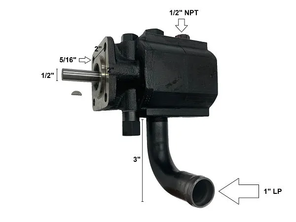 (BR002001H) PUMP - HYDRAULIC 11GPM (1003271), 1/2" shaft, woodruff key included (1/2" x 1/8") (BR002001M)
