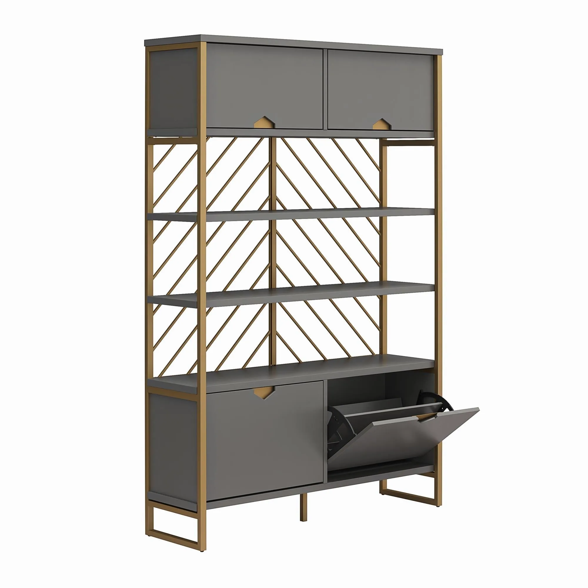Brielle Shoe Storage Bookcase & Room Divider