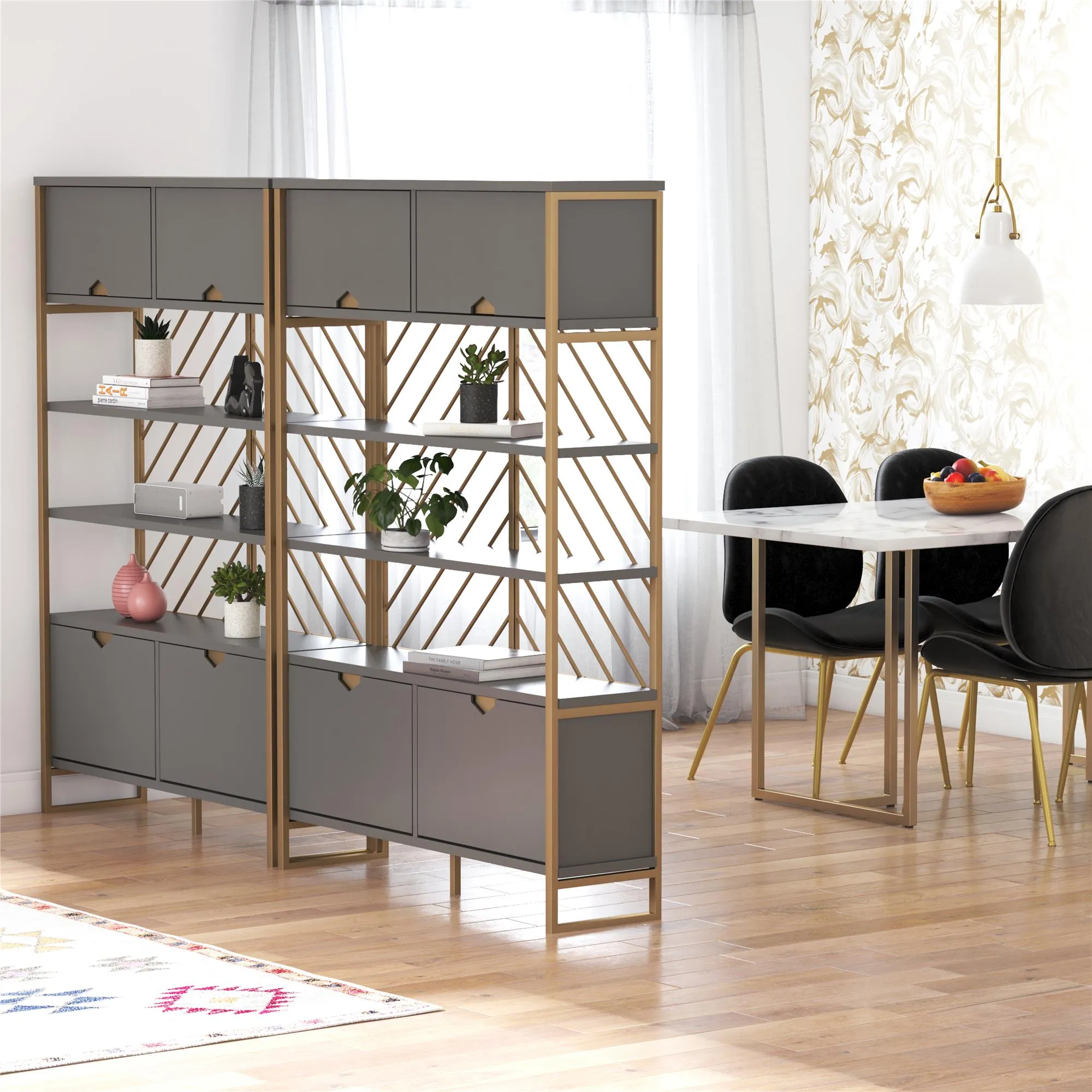 Brielle Shoe Storage Bookcase & Room Divider