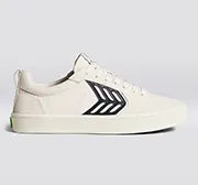 CATIBA PRO Skate Vintage White Suede and Canvas Black Logo Sneaker Women