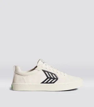 CATIBA PRO Skate Vintage White Suede and Canvas Black Logo Sneaker Women