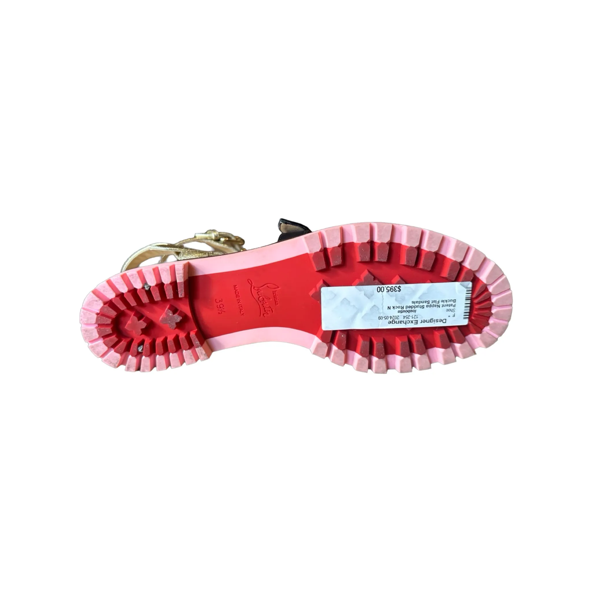 Christian Louboutin Patent Studded Rock N Buckle Sandals - Size 39.5