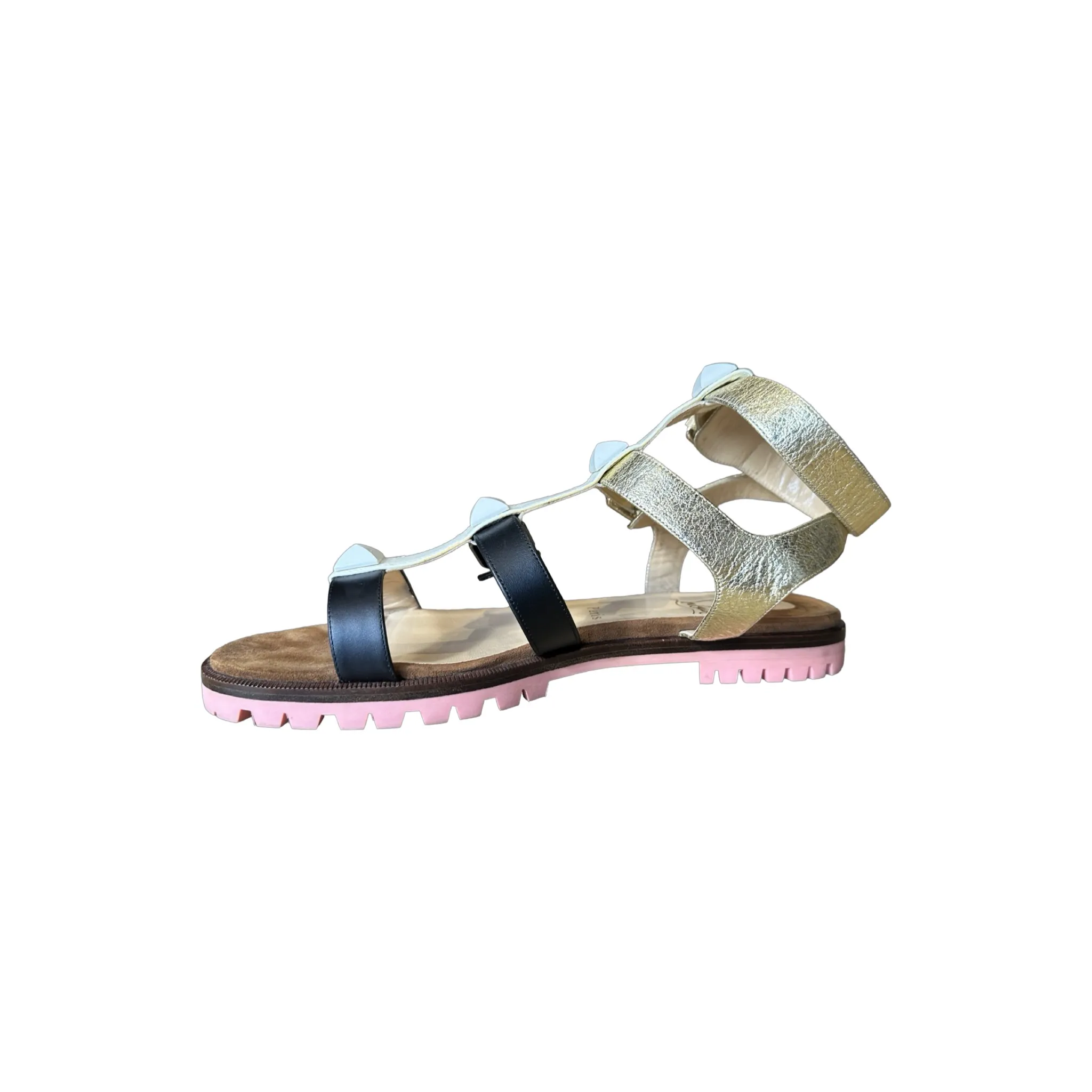 Christian Louboutin Patent Studded Rock N Buckle Sandals - Size 39.5