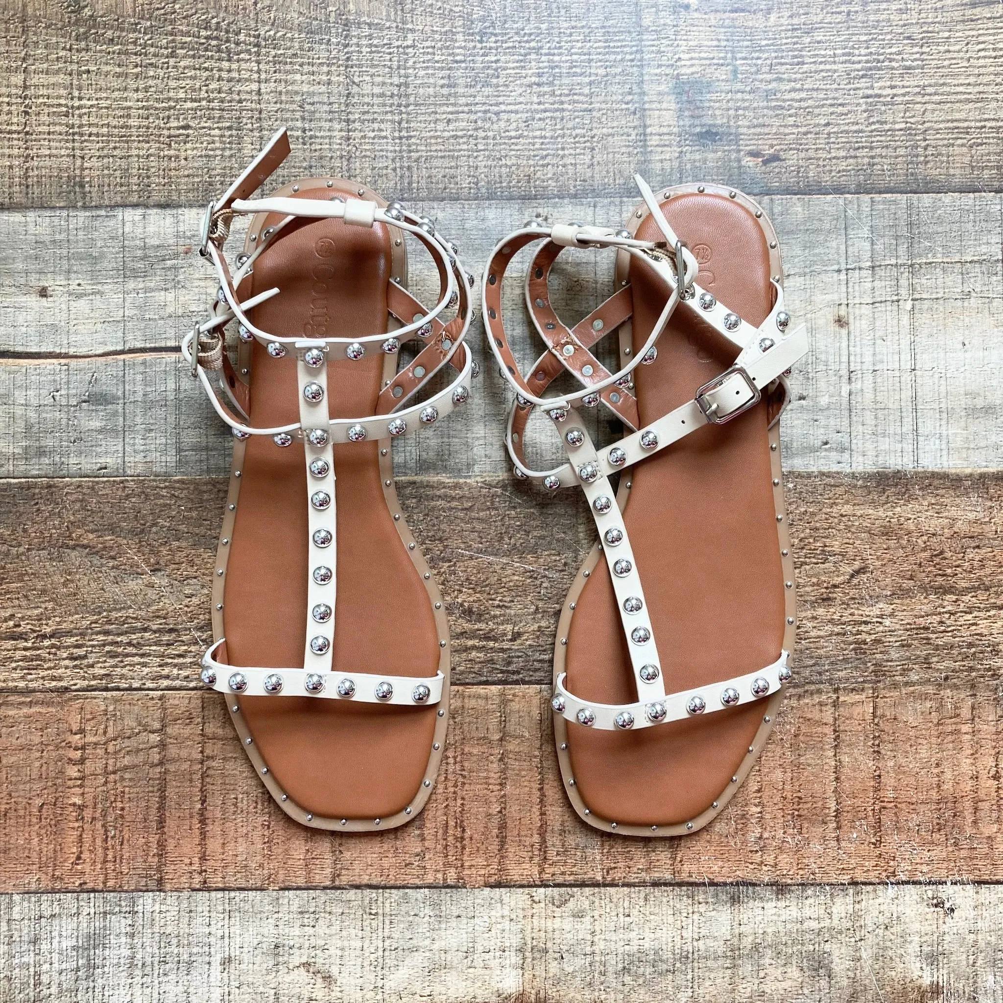 Coutgo Cream Studded Sandals- Size 7.5 (LIKE NEW)