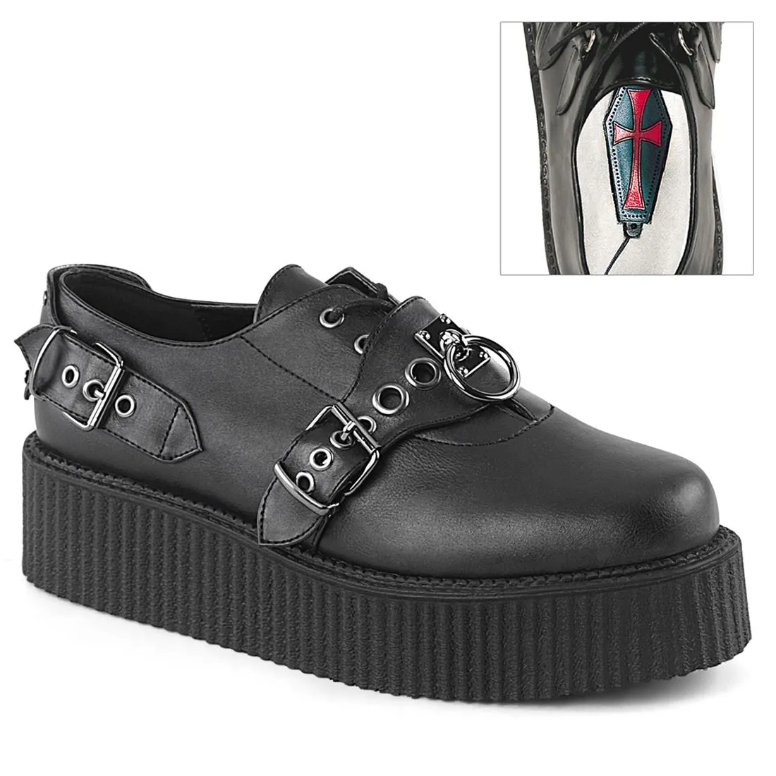 Creeper-508 Vegan Leather Oxford 2" Platform Creeper Shoe