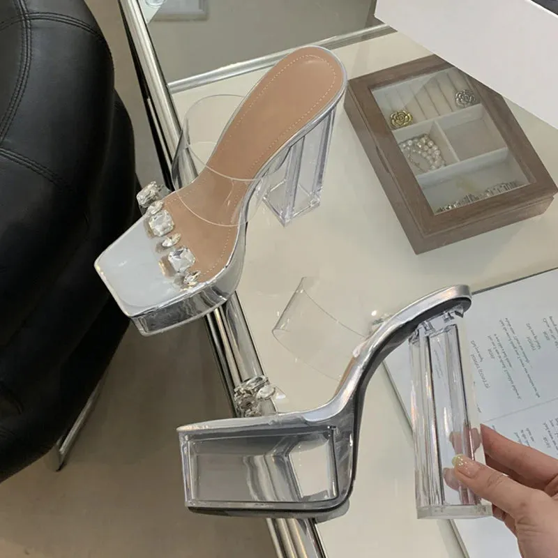 Crystal PVC Transparent platform Sandals