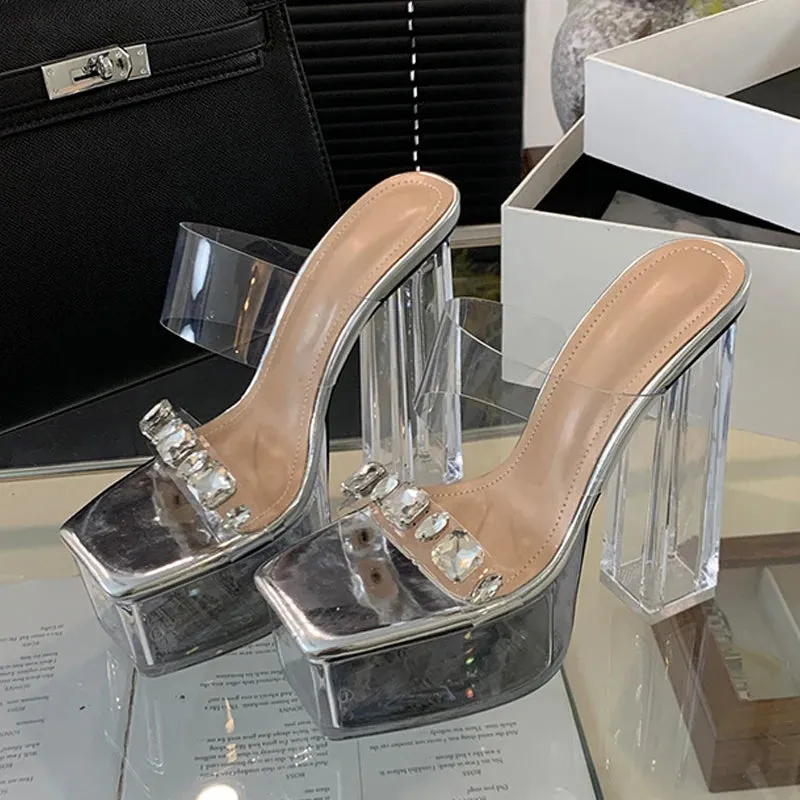 Crystal PVC Transparent platform Sandals