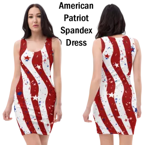 Dazzling American Patriotic Spandex Bodycon Dress